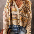 Button Down Long Sleeve Cardigan