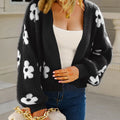 Angel Wings Flower Open Front Long Sleeve Cardigan
