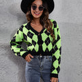 Geometric Button Up Long Sleeve Cardigan
