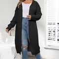 Plus Size Open Front Long Sleeve Cardigan