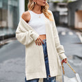 Long Sleeve Waffle-Knit Cardigan