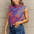 Perfee Printed Round Neck Tank Top