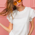 BiBi Scallop Edged Lace Trim Top
