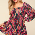 Haptics Full Size Peplum Floral Square Neck Blouse