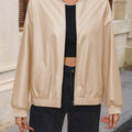 Ivy Lane Zip Up Baseball Collar Dropped Shoulder Jacket