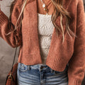 Slit Open Front Dropped Shoulder Cardigan