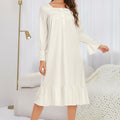 Flounce Sleeve Ruffle Hem Night Dress