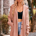 Collared Neck Button-Up Cardigan with Pockets