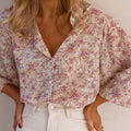 Printed Collared Neck Long Sleeve Shirt