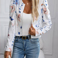 Printed Zip Up Long Sleeve Jacket