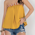 Embroidered Tube Sleeveless Top