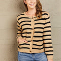 Woven Right Striped Button Front Cardigan