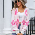 Angel Wings Flower Open Front Long Sleeve Cardigan