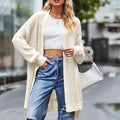 Open Front Dropped Shoulder Longline Cardigan