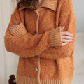 Collared Neck Button Down Long Sleeve Cardigan