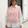 Geometric V-Neck Sweater Vest