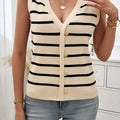 Devine Striped V-Neck Knit Tank