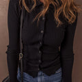 Button Up Collared Neck Cardigan