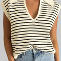 Striped Collared Neck Tank