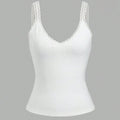 Lace Detail V-Neck Wide Strap Tank