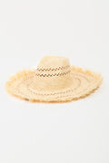 Fame Openwork Raw Hem Weave Hat