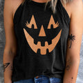 Round Neck Jack-O'-Lantern Graphic Tank Top