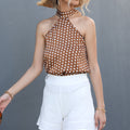Polka Dot Grecian Neck Tank