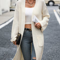 Dropped Shoulder Long Sleeve Cardigan with Pocket