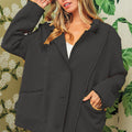 BiBi Single-Breasted Washed Fleece Jacket