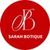 Logo of Sarah Botique with a red circle and white lettering on a white background