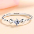 Adored Moissanite Heart 925 Sterling Silver Ring