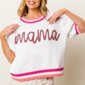 BiBi MAMA Contrast Trim Short Sleeve Sweater