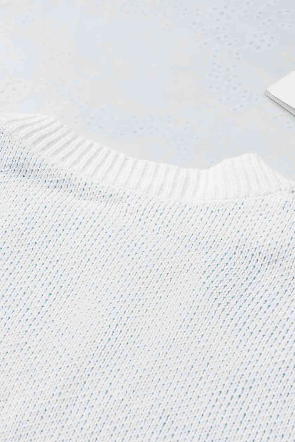 Woven Right Skull Graphic Drop Shoulder Sweater