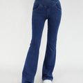 Wide Waistband Bootcut Jeans with Pockets