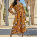 Double Take Full Size Floral Tie Back Flounce Sleeve Dress