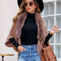 Open Front Fringe Hem Poncho