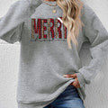 MERRY CHRISTMAS Round Neck Long Sleeve Sweatshirt