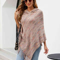Fringe Hem Hooded Poncho