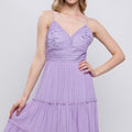 LOVE TREE Lace Detail Tied V-Neck Mini Cami Dress